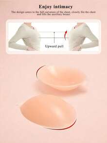 1 Pair Silicone Breast Pads - Designed For Small Breasts, Invisible And Seamless Push-Up; Waterproof And Sweat-Resistant, Strapless With Self-Adhesive Backing; Suitable For Summer Outfits And Wedding Dresses - Multicolor - View 8