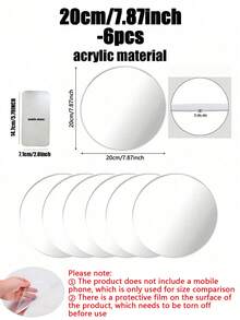 10/6/1pc Round Mirror Tray Decor, 12 Inch Flat Round Mirror Tray, Tabletop Mirror Tray, Gender Reveal Party, Baby Shower Party, Baby Shower Party, Baby Party Theme, Kids Birthday Party Tabletop Mirror Candle Tray - Multicolor - View 12