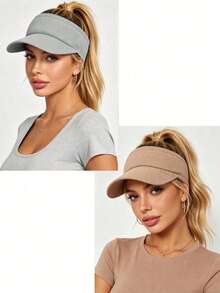 1/2/3pcs Women's Vintage Sun Protection Hat UV Protection Ponytail Cap Fashion Pointed Mesh Baseball Cap, Suitable For Y2K, Beach, Swimming, Tennis And Golf, Vacation - Multicolor - View 18