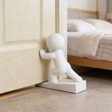 1/3 buah Penahan Pintu Lucu, Blok Bawah Pintu Anti Selip, Penahan Pintu Dekoratif untuk Rumah dan Kantor, Menjaga Pintu Tetap Terbuka - Putih - View 3