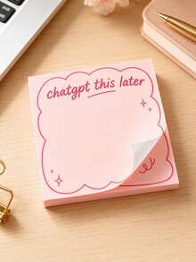 4/1pc Funny "ChatGPT Processing Later" Sticky Notes, Self-Adhesive AI Theme Memo Pad, Message Notes, Creative Gag Gift, Suitable For ChatGPT Enthusiasts, Tech Office Daily Planning, ChatGPT Label System, Humorous Stationery, Desk Decor, Back To School Supplies - one-size - View 1