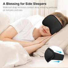 100% Light Blocking Sleep Masks For Men&Women-Zero Eye Pressure Mask |   3D Ergonomic Design Eye Movement And Eyelash Friendly, Ultra Comfortable Blindfold For Sleeping, Nap/Travel Essentials - Black-1pc - View 5