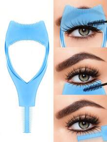 1pc 3-In-1 Mascara Brush Head, Eyelash Applicator, Suitable For Beginners To Apply Mascara And Eyeliner, Create Natural Non-Clumping Lashes, With Eyelash Separator And Eyelash Tweezers Mascara Edge Brush, Girls Makeup Accessory - Multicolor - View 9