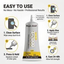 25ml/50ml/110ml T-7000 Transparent Multi-Purpose Glue, Waterproof Flexible Repair Adhesive With Precision Needle, Suitable For Phone Screen Frame, Back Cover, Electronic Products, Plastic, Glass, Ceramic, DIY Crafts - T7000 - View 7