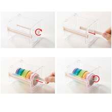 1/2pcs-Multi-Color Convenient Office Stationery Multi-Purpose Tape Storage Box, Tape Cutter, Tape Dispenser, Desktop Tape Storage Box, Organizer Box. Tape Cutter Office Stationery Tape Storage Box Transparent Tape Holder Storage, Transparent Tape Cutter Flower Shop Packaging Tape Storage Box Serrated Blade Simple Ready-To-Use Segmented. Wrapping Paper Cutter, Manual Tool. Convenient And Practical, Sturdy And Durable. - Multicolor - View 5