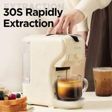 CAFELFFE Capsule Coffee Machine 20BAR Hot & Cold Brewing, Compatible With D* & N* Capsules/Ground Coffee, Descaling Function, 3-In-1 600ml Removable Water Tank, One-Touch Extraction High-Efficiency Brewing System Coffee Machine For Home, Office - UK Plug(220-240V) - View 6