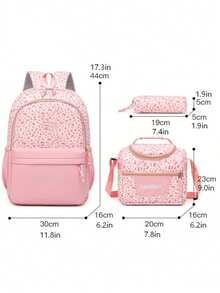 Nuevo Set de Mochila de 3 Piezas con Estampado de Leopardo en Bloques de Color, Mochila Escolar de Gran Capacidad y Ligera para Estudiantes con Estuche para Lápices y Bolsa de Almuerzo, Mochila Casual para Viajes al Aire Libre, Desplazamientos y Estudio para Estudiantes de Secundaria - Multicolor - Ver 6