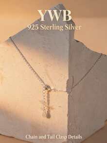 S925 Sterling Silver Irregular Swirl Freshwater Pearl Necklace For Women DD1998 - Silver - View 7