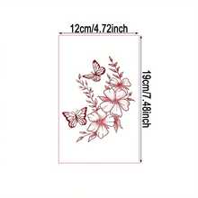 1 Sheet Butterfly Flower Temporary Tattoo Stickers, Waterproof Fake Tattoos Last For 2-5 Days, Suitable For Women Or Men, Cover Scars, For Arms, Wrists, Shoulders, Legs, Waist, Neck, Hands - Brown - View 5