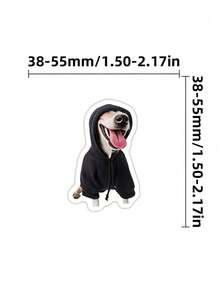 50pcs Funny Dog Expression PVC Stickers, Cartoon Decorative Decals For Scrapbooking, Laptop, Luggage, Guitar, Water Bottle, Phone Case DIY - Multicolor - View 11