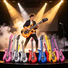 1/2/3/4/5/6/8/10 Set Inflatable Guitar, Rock Party Decoration, Atmosphere Creator. Adult Inflatable Guitar, Inflatable Guitar Prop, Wedding & Photo Backdrop Prop, Birthday Party Decoration, Home Decor, Party Supplies, Guitar Theme Gift, Christmas Gift For Men And Women - 55 cm - View 7