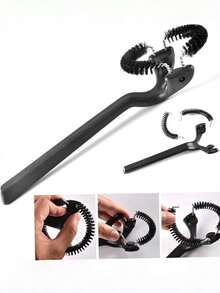 1pc Coffee Machine Cleaning Brush, Bent Head Coffee Brush, Long Handle Brewing Head Cleaning Brush, Kitchen Cleaning Tool - Multicolor - View 2