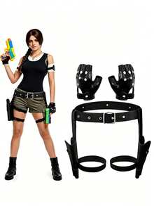 Lara 警察槍套，西部牛仔腰帶 Cosplay 套裝配件 - A - 查看 7