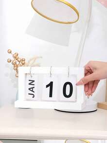 Creative Perpetual Calendar Desk Calendar Minimalist Creative Flip Calendar Home Living Room Dining Office Desk Durable Multipurpose Desktop Decoration Ornament Back To School Essential Housewarming Gift For Men And Women - A - View 7