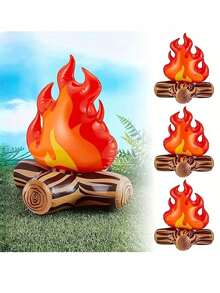 An Inflatable Flame Perfect For Decorating Camping Parties, Suitable For Both Indoor And Outdoor Use, A Simulation Campfire Perfect For Setting, And An Excellent Holiday Gift,Camping,Camping Decor - Multicolor - View 6