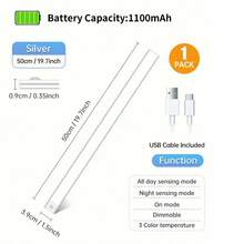 1pc Motion Sensor Wireless LED Light, 3 Color Modes, USB Rechargeable Lamp, Ultra-Thin Smart LED Cabinet Closet Light, Comes With Charging Cable, Suitable For Cabinet, Kitchen, Bedroom, Staircase Lighting - Side-lit 3-color - View 16