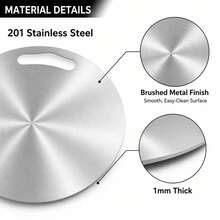 1 buah/2 buah/3 buah/Papan Potong Bundar Stainless Steel untuk Rumah dan Luar Ruangan, Papan Potong Tahan Aus dan Anti Jamur, Papan Potong Sayuran Multifungsi, Papan Penggiling Adonan Besar, Papan Pencair Daging Sapi - warna baja tahan karat - View 3