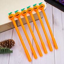 3/5/10Pcs Fun Halloween-Themed Pumpkin-Face Gel Pen,Cartoon Style Student Stationery & Writing Instrument,Office Signing Pen,Children's School Supply - Multicolor - View 9