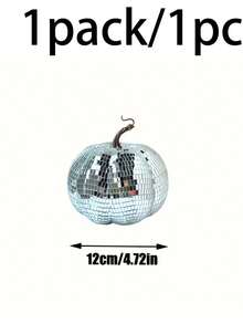 1pc Silver Pumpkin Fall Decor Foam Glitter,Mini Disco Pumpkins For Artificial Crafts For Table Party,Halloween Thanksgiving Decorations Decorating Fall Farmhouse Hanging Ornament Harvest Decor For Halloween Thanksgiving Table Centerpiece - Style A - View 14