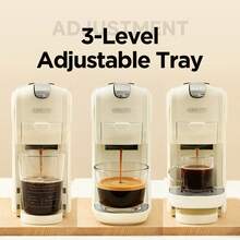 CAFELFFE Capsule Coffee Machine 20BAR Hot & Cold Brewing, Compatible With D* & N* Capsules/Ground Coffee, Descaling Function, 3-In-1 600ml Removable Water Tank, One-Touch Extraction High-Efficiency Brewing System Coffee Machine For Home, Office - EU F Type Plug(220-240V) - View 5