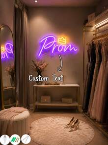 1 Buah Papan Neon Nama Kustom dengan Mahkota, Lampu Dinding LED Ungu yang Dipersonalisasi, Dekorasi Ruangan dengan Teks Kustom, Latar Belakang Pesta Prom, Dekorasi Ulang Tahun, Seni Dinding Ruang Ganti, Hadiah Wisuda, Dekorasi Kamar Tidur, Papan Nama Stan Foto Pernikahan - Aneka warna 5 - View 3