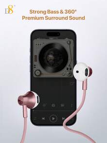 D8 2入 Lightning 介面耳機，內建麥克風與遙控器，可控制音樂與通話，有線入耳式耳機，隔音接頭，相容 IP14 13 12 11 Pro Max/X XS Max XR/8 7 Plus - 彩色 - 查看 4