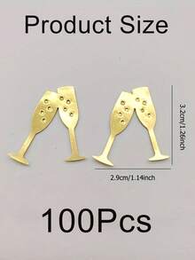 100/200 Pcs Gold Paper Champagne Glass Shaped Confetti, Luxury Birthday Wedding Festival Decoration Confetti, Table Sprinkle Decoration Material, Suitable For Birthday Party Decorations And Celebrations, Wedding Scene Confetti Toss - Champagne - View 7