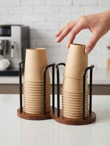 Space Saving Coffee Cup Holder PP Material Detachable Design Tea Cup & Coffee Cup Dispenser For Home Bathroom Office Table Or Coffee Bar Multifunctional Bathroom Rinse Cups Organizer Office Desk Accessories Fall Home Decor - Multicolor - View 3