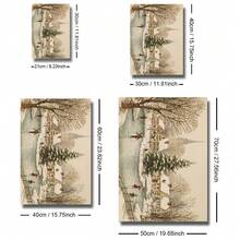 1pc Framed/Unframed Snowy Town Square Christmas Tree Canvas Poster Winter Wonderland Ice Skating Wall Art Print Xmas Festival Nordic Decor Rustic Painting For Apartment,Living Room,Bedroom,Modern Home Decoration - A - View 8
