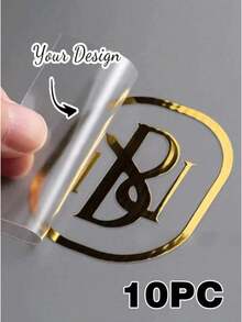 Custom Gold Foil UV DTF Stickers, Metallic Gold & Silver Heat Transfer Decals, Personalized Wedding Logo Labels, Transparent Waterproof Packaging Stickers, Suitable For Gift Boxes, Invitations, Party Supplies, Handmade Crafts, Candle Packaging, DIY Projects, Small Business Branding - Multicolor - View 53