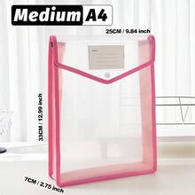 A4/B5 Transparent Snap-Button Expandable File Bag,Durable Multi-Color PP Folding Pockets,Lightweight Waterproof Storage For Students & Office,Cute Campus Stationery Organizer,Daily Commute,Study Group,Travel Essential - Vertical - View 21