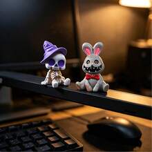 4pcs Resin Mummy Skeleton Demon Rabbit Mini Figurines, Dark Halloween Style, Suitable For Men And Women Desktop, Car Dashboard Decoration, Create Atmosphere, Perfect As Creative Holiday Gift - Multiple Styles - View 5