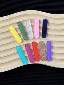 20pcs Japanese Style Glass Beads Nail Art Display Tips, High Transparency 3D Glass Color , Trapezoid Oval Almond Square Round Circle Nail Polish Gel Color Display Board - Multicolor - View 5
