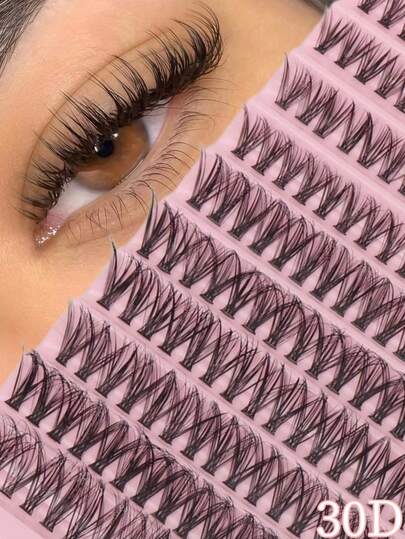 200 Clusters 30D Cat Eye False Eyelashes, 10-16mm Mixed Length, D Curl. Create A Natural Fluffy And Voluminous Look, Great Value. Suitable For Beginners, Reusable. Perfect For Daily Makeup, Party Makeup, Stage Performance Makeup Or Holiday Makeup - Valentine's Day/Christmas Gift