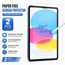 2片裝磨砂防眩光PET螢幕保護貼，適用於iPad 11代/10代、Pro 2024、10、Mini 7、Air 13、Pro 11、A16 11代/10代 (2025/2022)、Air 11 M3 2025/M2 2024，順滑書寫體驗，高靈敏度，防指紋，自然書寫手感，低反光，易於安裝，支持繪圖，兼容Apple Pencil和Face ID - 無色 - 查看 10