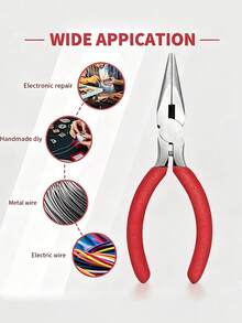 Heavy Duty Precision Needle Nose Pliers Kit Non Slip Comfort Grip Spring Return Design Multi Purpose Hand Tool For Craft Jewelry Electronic Wire Repair Household Work - A - View 4