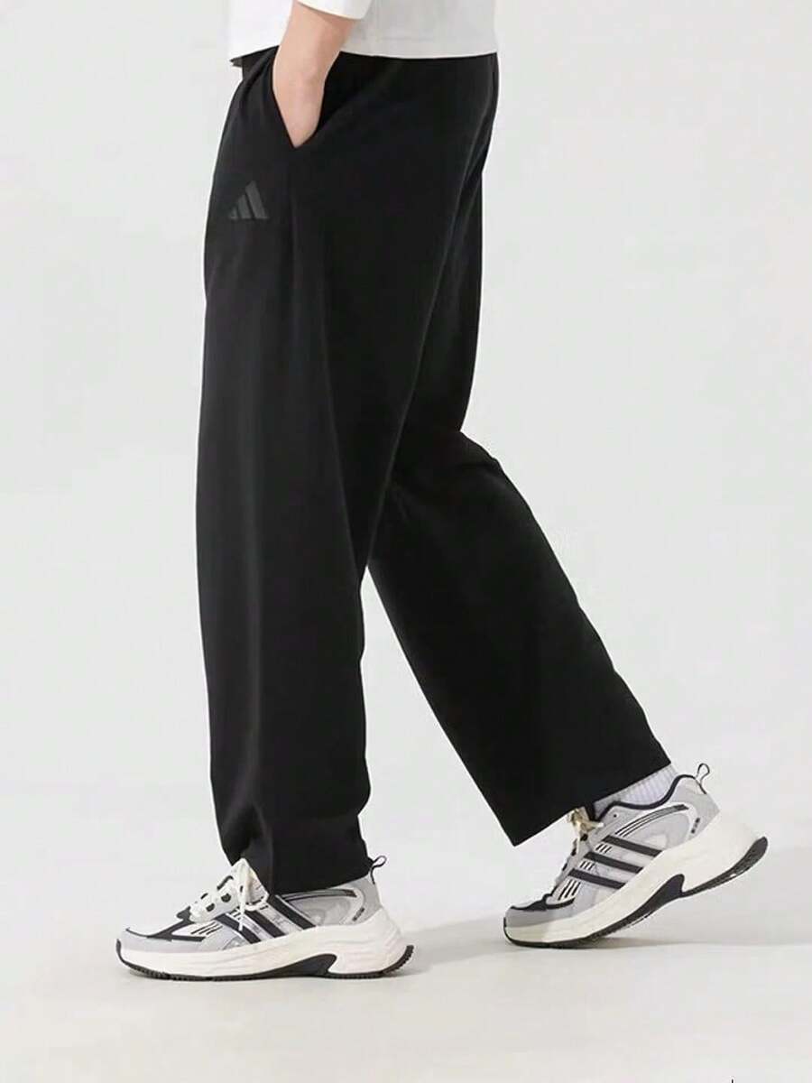Adidas 全新舒適柔軟透氣休閒男子長褲 - 黑色 - 查看 1