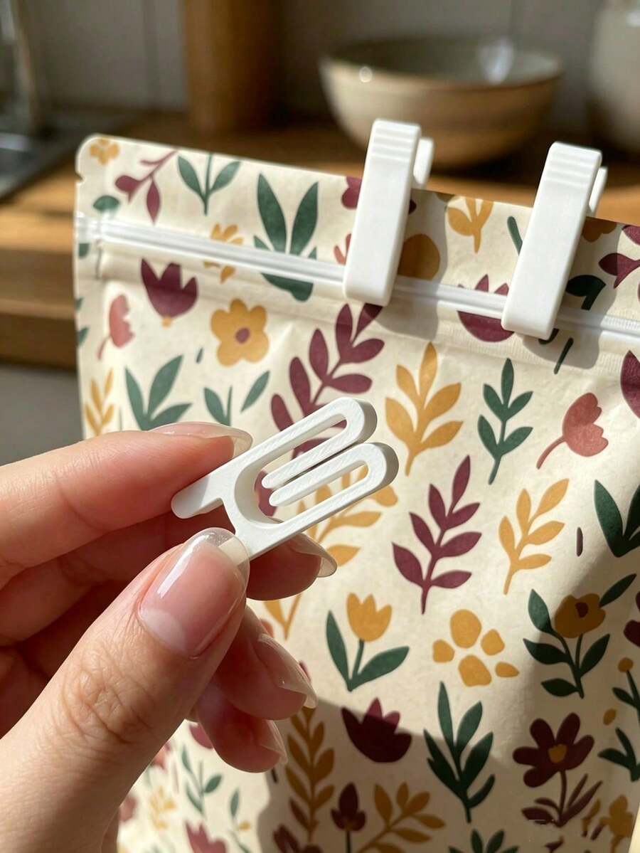 20-5pcs Reusable Food Bag Clips, Portable Snack Clips, Moisture-Proof Freshness Clips, Kitchen Storage Organizer, College Essentials, Autumn Supplies, Christmas Decoration, Halloween Decoration, Suitable For Snacks, Coffee And Food Packaging Bags