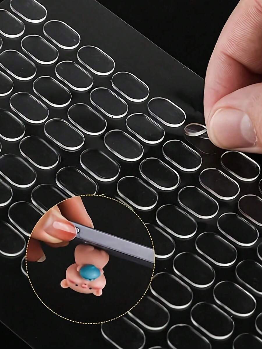 400pcs Transparent Acrylic Removable Double-Sided Nano Adhesive Tape For Figurines And Balloons, Back To School - A - View 1