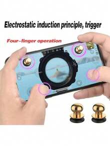 2pcs Mobile Game Controller Trigger Kit, Sensitive Joystick Touchscreen Buttons, BGMI Mobile Game Controller Trigger And Joystick Set - High Sensitivity Touchscreen Shooting Buttons Compatible With IPhone Android Phones, Easy Installation Suction Cup Ergonomic Gaming Accessories For Games - Multicolor - View 7