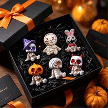 4pcs Resin Mummy Skeleton Demon Rabbit Mini Figurines, Dark Halloween Style, Suitable For Men And Women Desktop, Car Dashboard Decoration, Create Atmosphere, Perfect As Creative Holiday Gift - Multiple Styles - View 2