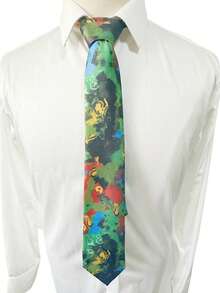 1pc Disco Elysium The Final Cut Themed Tie, Game-Inspired Cosplay Accessory, Fashionable And Novel Tie Suitable For Daily Wear And Collection Display - Green - View 9