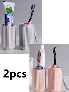 1/2pcs Minimalist Solid Color Portable Travel Toothpaste & Toothbrush Storage Box, With Hanging Rope Multifunctional Wash Cup Storage Box, Suitable For Camping, Business Travel, Home Bathroom Daily Use, Compact Toiletries Accessories, Ideal Gift For Back To School And New Year - Multicolor - View 12