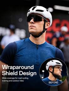 SCVCN New Photochromic Cycling Fashion Glasses, Semi-Rimless Sports Fashion Glasses, Protection, Suitable For Road Bikes, Mountain Bikes, And Sports. Features An Integrated Prescription Frame. - Multicolor - View 1