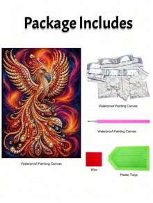 New Pearl Painting Red Phoenix Theme Frameless DIY Diamond Painting Kit, Suitable For Bedroom Decor, Living Room Wall Art, Room Decoration, Artwork - A - View 8