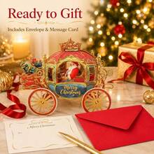 1pc Creative 3D Pop-Up Christmas Card, Beautiful Handmade Christmas Card, Suitable For Friends And Family, Luxury Holiday Party Gift And Secret Santa Gift 2026 - Multicolor - View 4
