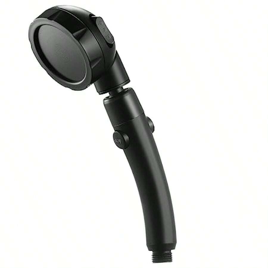 High Pressure, 3-Settings Handheld Showerhead With ON/Off Full Shutoff Push Button And Switch To Control Flow, Angle-Adjustable Water Saving Body Sprays - Matte Black - View 1