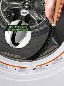 LMMAKE 1PC/2PCS Flexible Dryer Vent Lint Cleaning Brush, 29.9 Inch Bendable Tool Equipped With 25.6 Inches Dense Nylon Bristles, Ideal For Dryer Vents, Air Duct & Narrow Gap Dust Cleaning - 黑色 - 查看 6