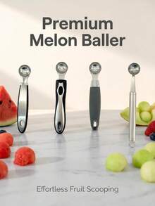 Stainless Steel Melon Ball Spoon: Features A Rust-Proof, Sturdy And Durable Design With A Comfortable Grip. Suitable For Scooping Melons, Watermelons, Ice Cream And Other Fruits, As Well As For Decorating Fruit Platters. - Multicolor - View 7