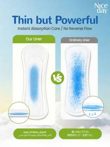 Niceday Ultra Soft Panty Liners, 155mm Daily Use, 20pcs/Pack, Super Thin Underwear Pads, Breathable For Intimate Area, Menstrual Pads, Fast Absorption - Ultra Soft 155mm (20pcs/1 Pack) - View 6